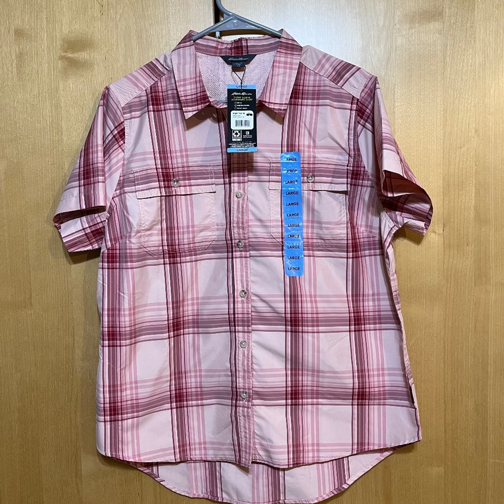 Eddie Bauer short sleeve  front button adventure shirt NWT